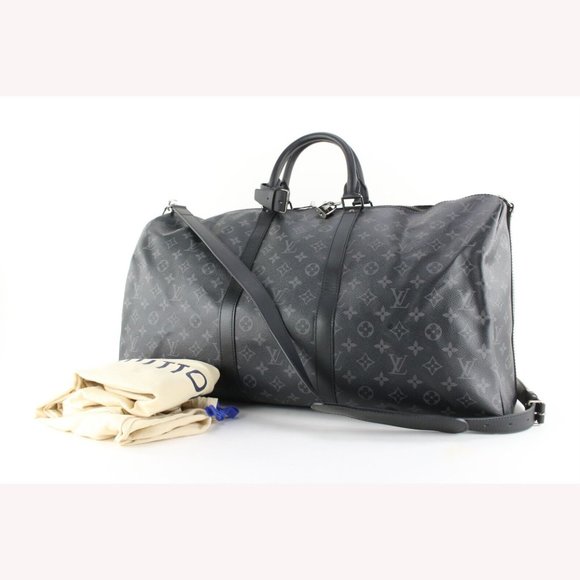 Louis Vuitton Monogram Eclipse Keepall Bandouliere 55 with Strap 1LVJ1227 - Picture 2 of 12